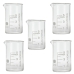 KIT 5 COPO BECKER FORMA BAIXA DE VIDRO GRADUADO, GRIFFIN, CAP. 5ML