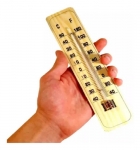 TERMÔMETRO DE MADEIRA AMBIENTE INTERNO E EXTERNO 19,5CM