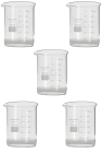 KIT 5 COPO BECKER FORMA BAIXA DE VIDRO GRADUADO, GRIFFIN, CAP. 300ML