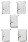 KIT 5 COPO BECKER FORMA BAIXA DE VIDRO GRADUADO, GRIFFIN, CAP. 2000ML