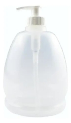 SABONETEIRA DE PLASTICO NATURAL CAP. 500ML COM VALVULA BICO DE PATO PACOTE C/10 UND