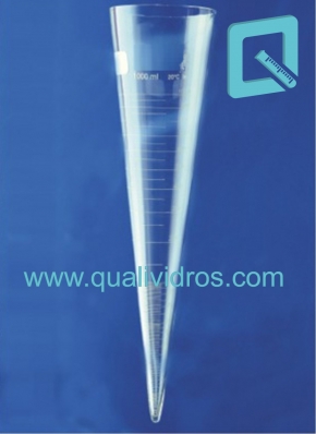 CONE IMHOFF DE VIDRO GRADUADO CAP. 1000ML